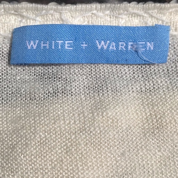 White Warren Sequin Linen Sleeveless w Tie Front - Picture 6 of 6